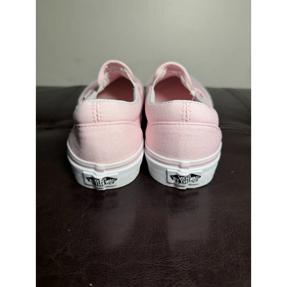 Vans Classic Slip-On Women’s Size 8 Pink White Athletic Skate Shoes Sneakers - Picture 3 of 7